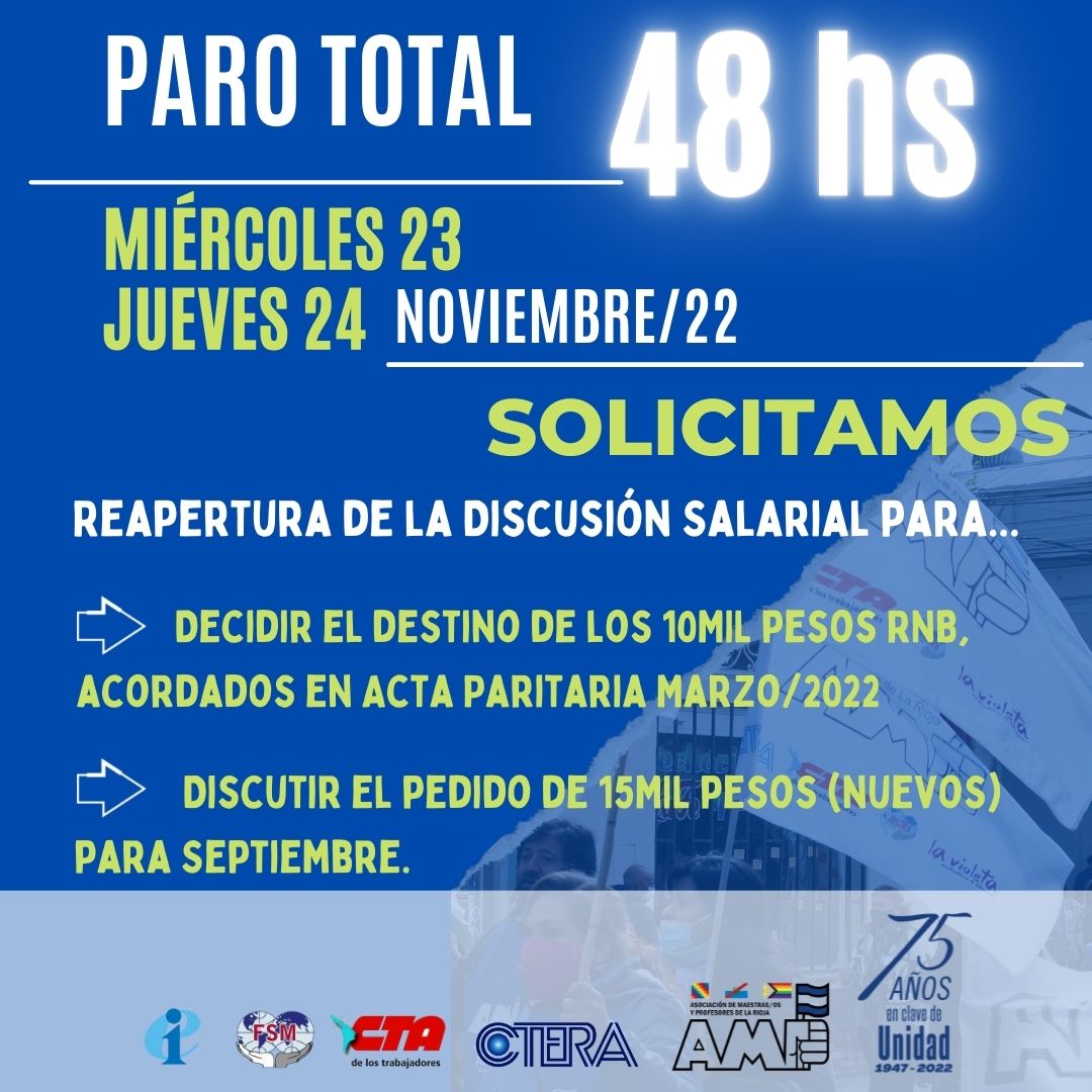 Arranca Hoy El Paro Por 48 Horas De Gremio Docente Diario Chilecito 5861