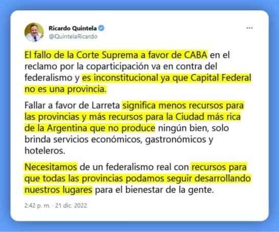 La Corte Suprema falló a favor de Larreta y le garantiza financiación para su campaña a presidente