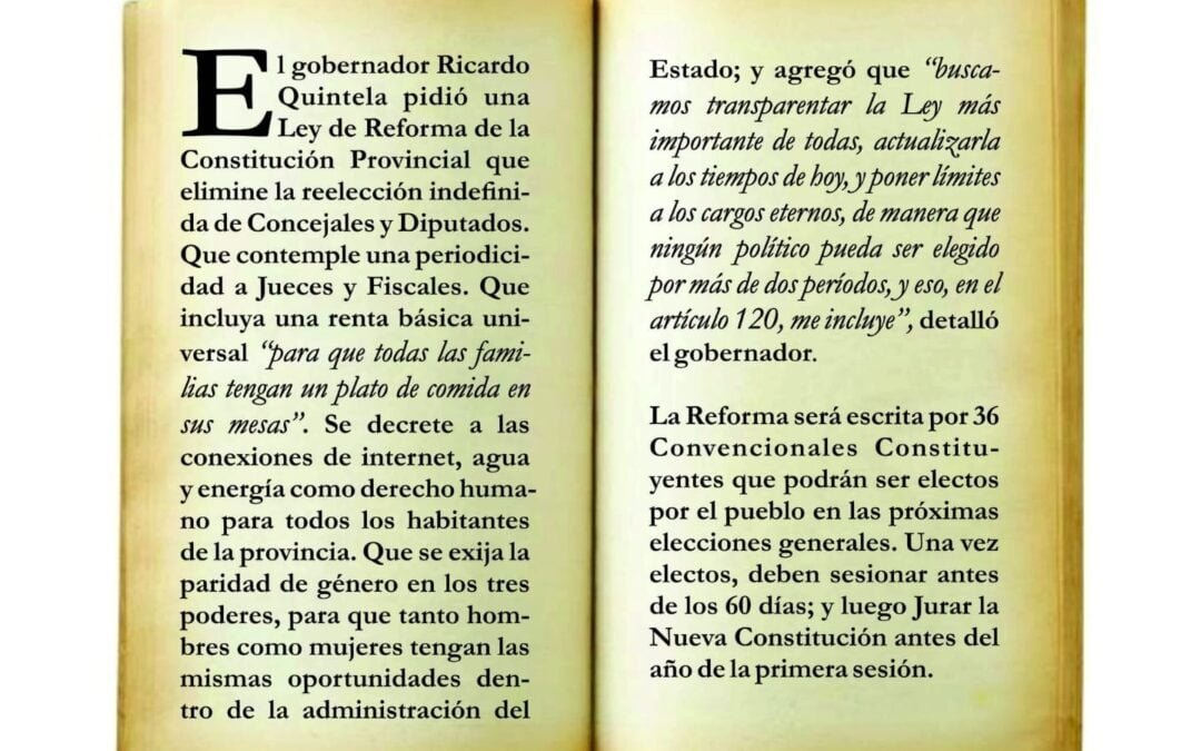 Una nueva Constitución riojana con límites a reelecciones