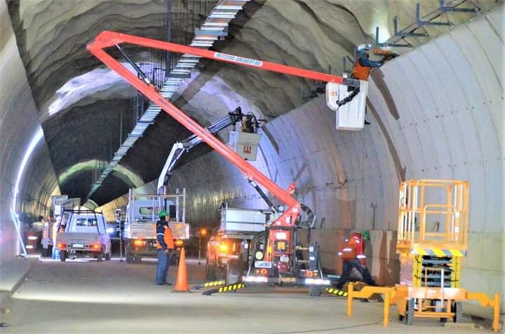 Avanza la iluminación del Túnel 1 de la Ruta Nacional 75 entre Las Padercitas y el dique Los Sauces