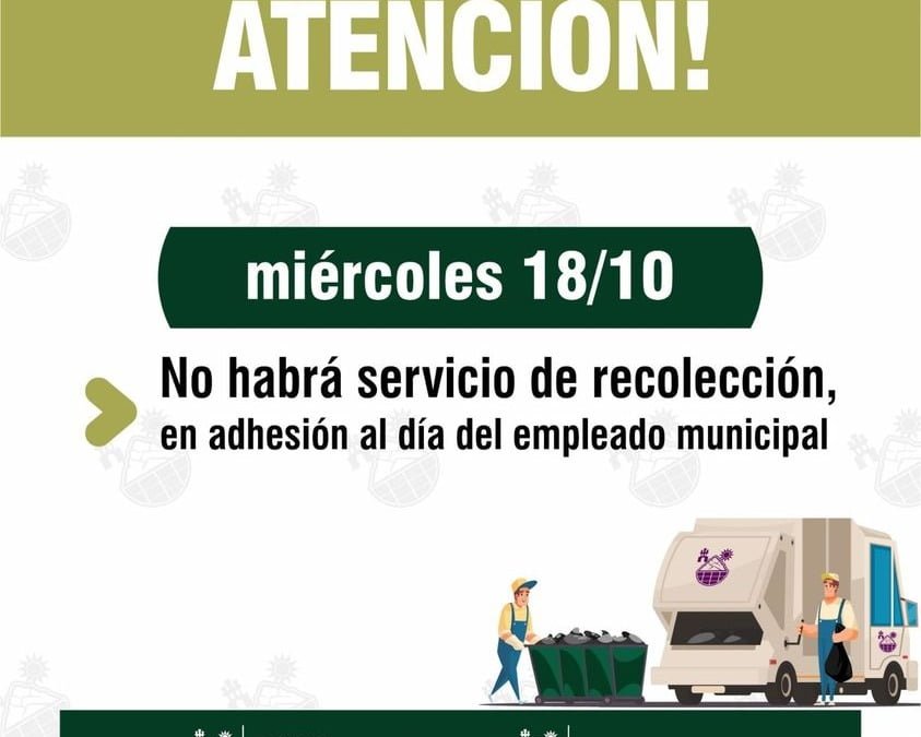 Hoy miércoles no habrá recolección de residuos en el departamento