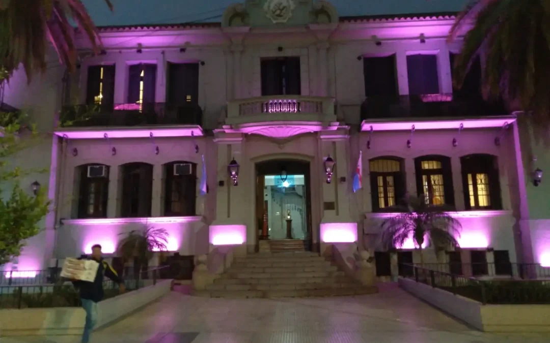 Iluminaron de rosa la Casa de Gobierno por la lucha del cáncer  de mama
