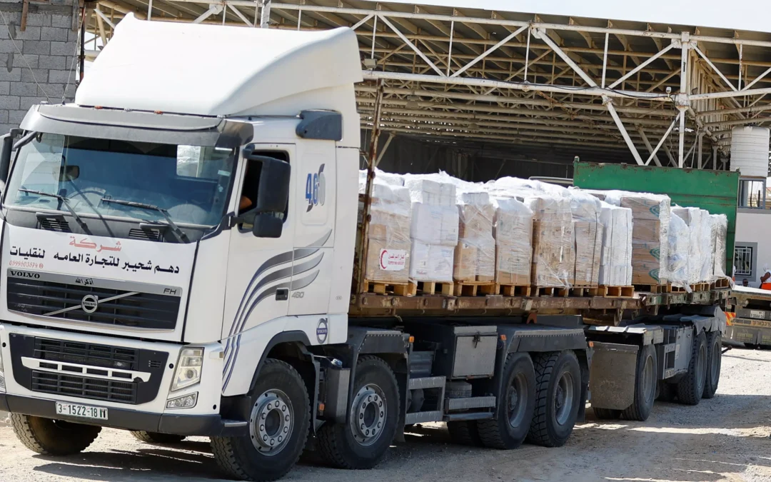 Nuevo convoy de ayuda humanitaria arribó a la zona de la Franja de Gaza