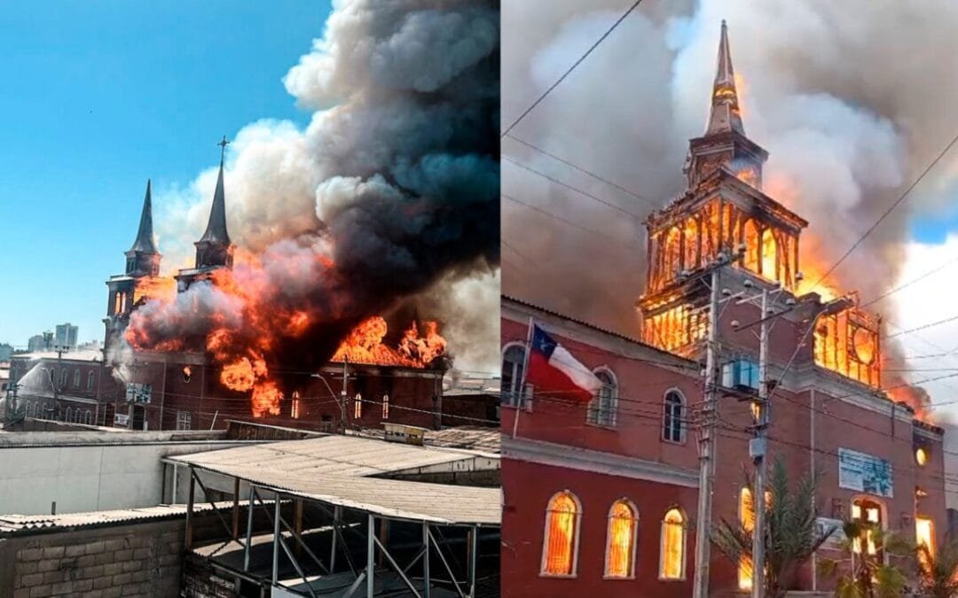 Fuego arrasa la histórica iglesia San Francisco de Iquique, Chile: Con pérdidas incalculables, los vecinos sospechan que fue intencional