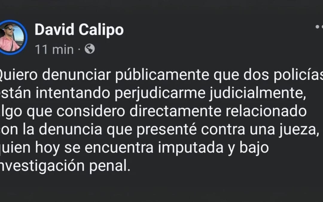 Abogado David Calipo denuncia a dos policías por intentar perjudicarlo judicialmente tras imputación de una jueza investigada penalmente