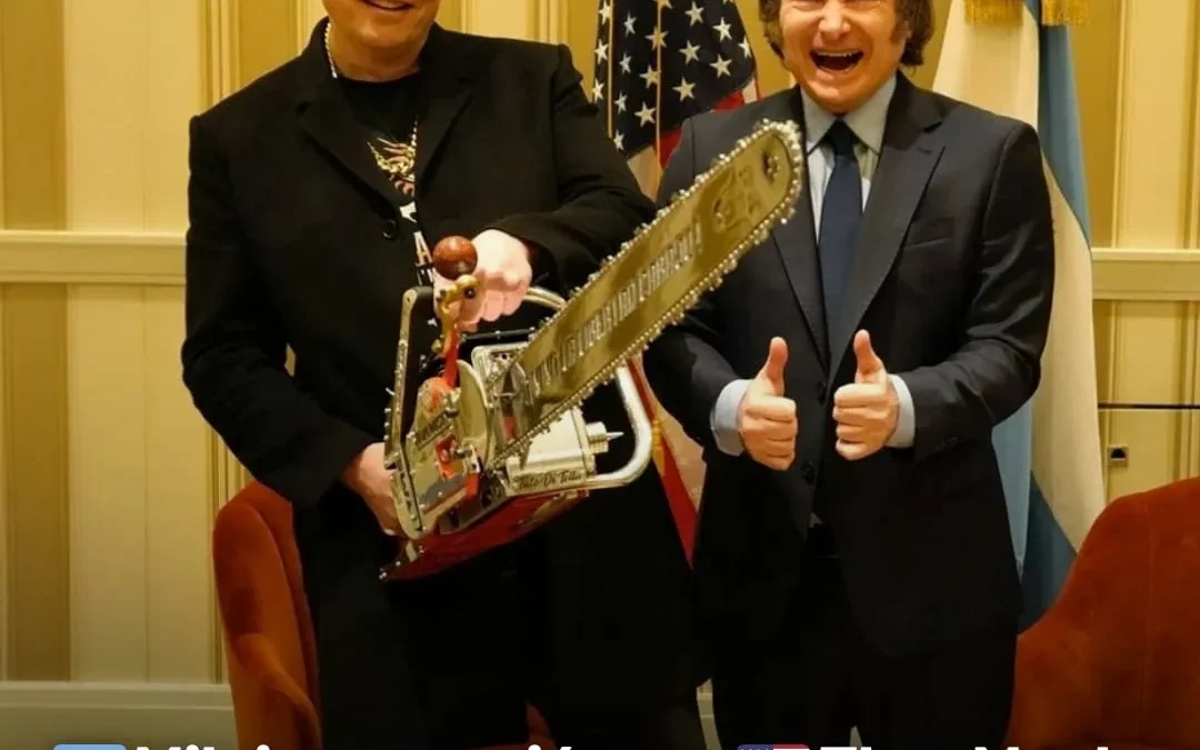 Milei se reunió con Elon Musk en Washington y le regaló una motosierra