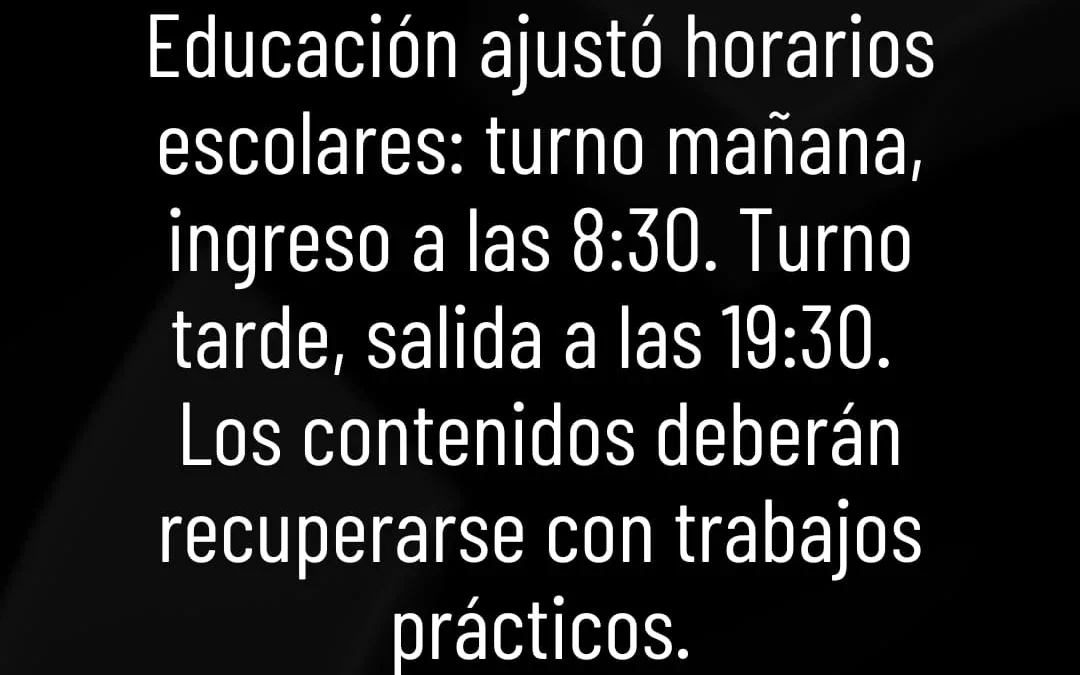 Por bajas temperaturas, Educación ajusto horarios escolares