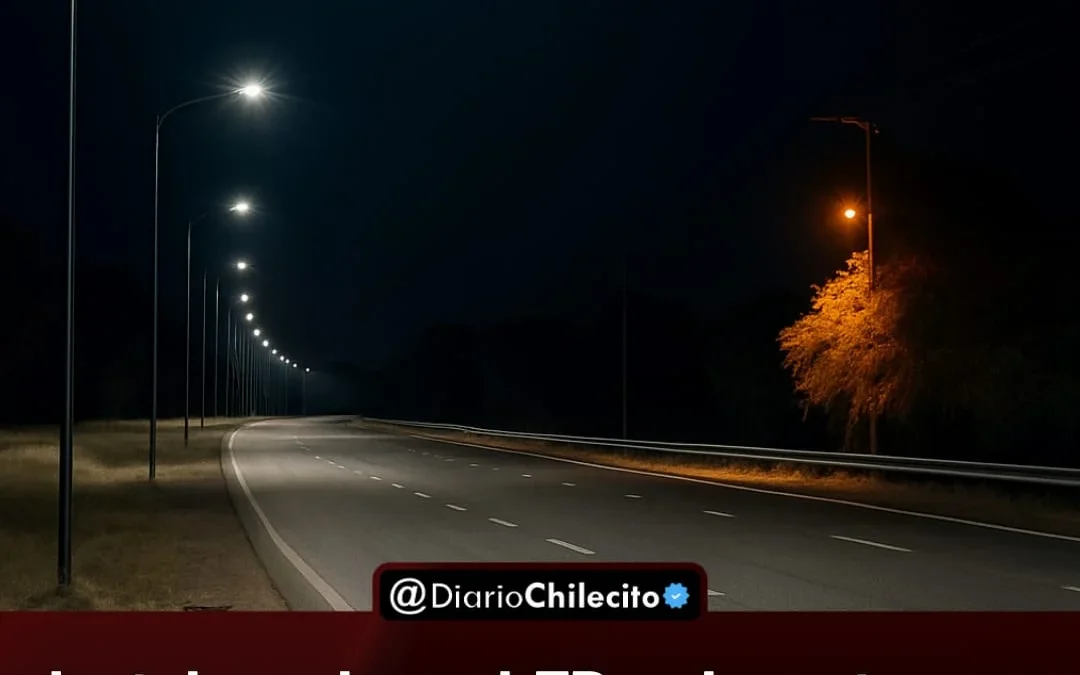 Instalaron luces LED en los retornos de la autovía a Nonogasta