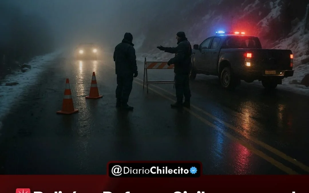 Policía y Defensa Civil cerraron el paso por Cuesta de Miranda por hielo en la ruta