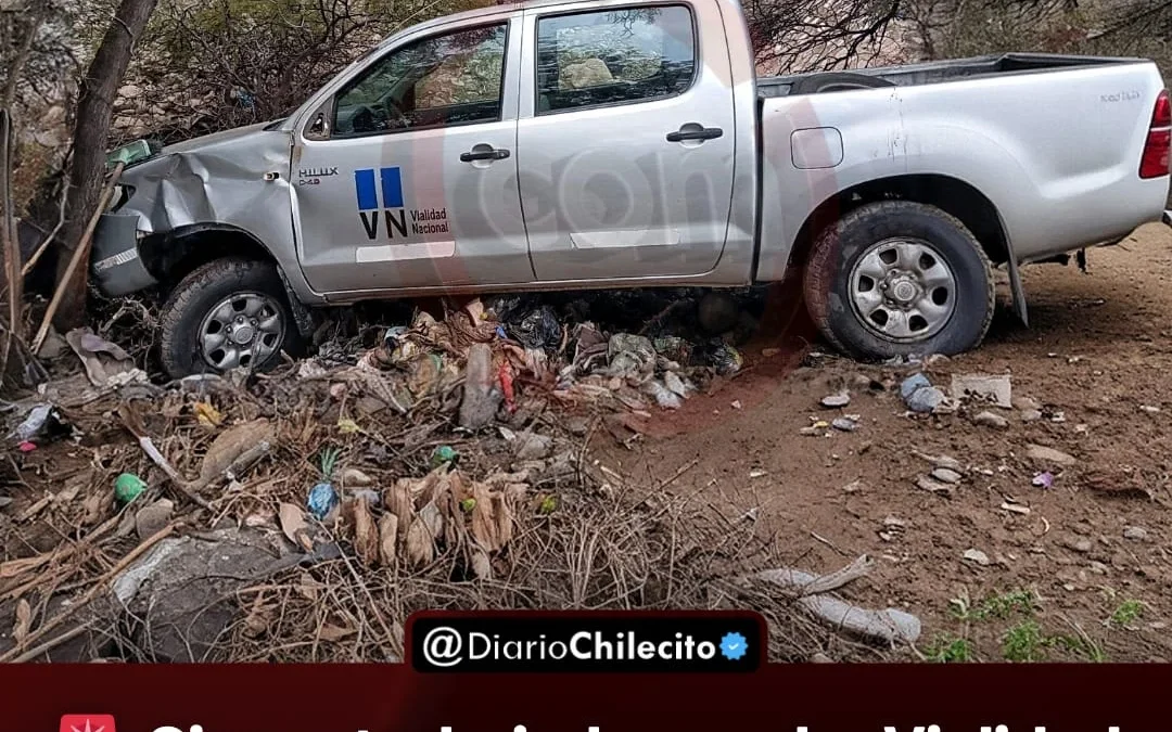 Cinco trabajadores de Vialidad Nacional resultaron ilesos tras un siniestro vial por hielo en asfalto