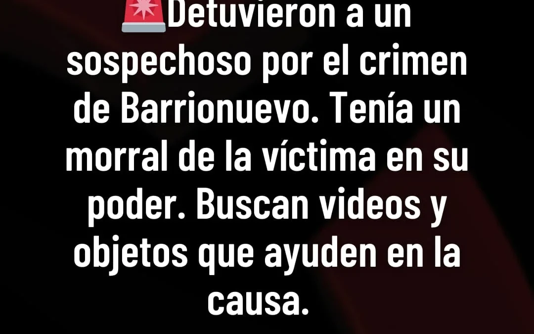Detuvieron a un sospechoso por el crimen de Barrionuevo