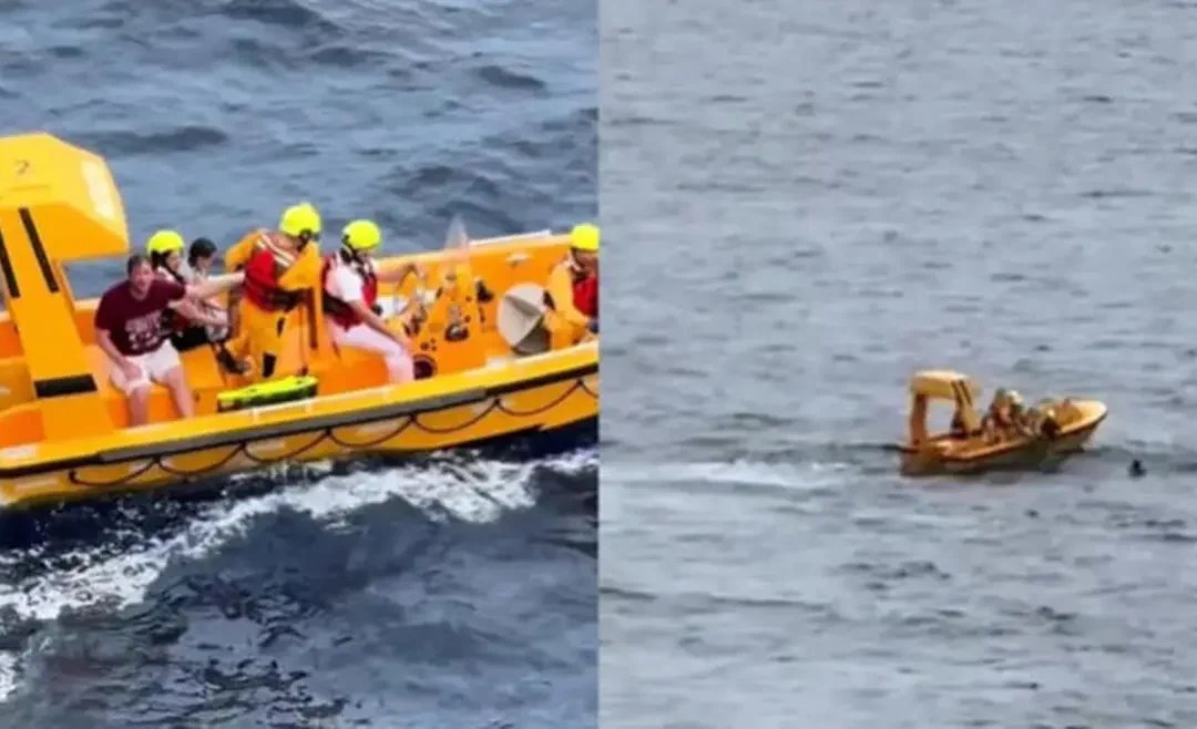 Padre saltó al mar desde un crucero para salvar a su hija de 5 años, que cayó desde el cuarto piso. Fueron rescatados por la tripulación