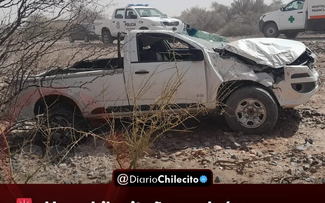 Un chileciteño volcó con su camioneta en la Ruta Provincial 18, cercade Pagancillo, y fue derivado al hospital de Villa Unión