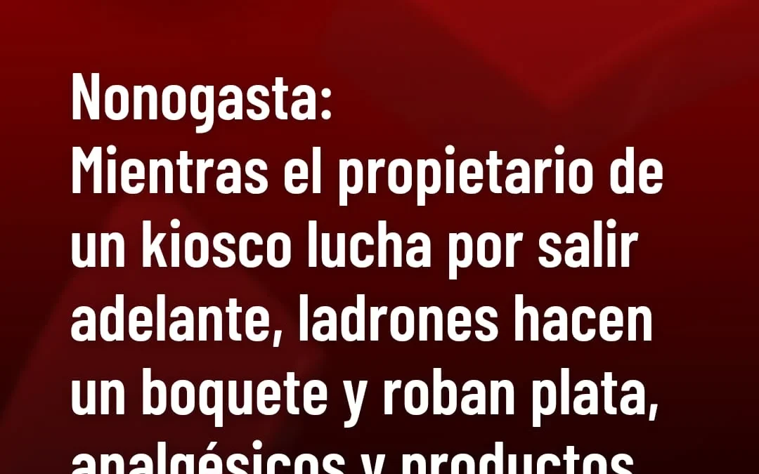 Nonogasta: mientras el propietario de un kiosco lucha por salir adelante, ladrones hacen un boquete y roban plata, analgésicos y productos de consumo
