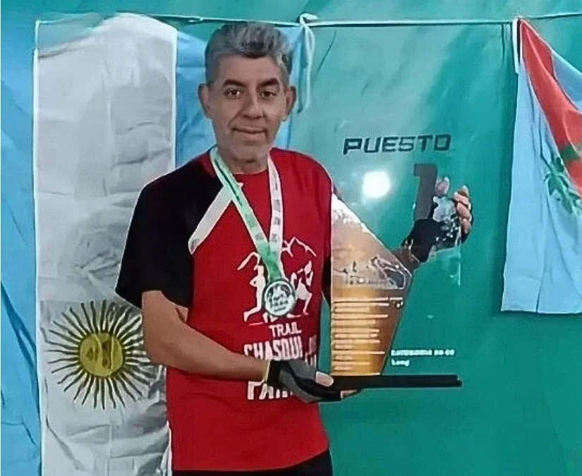 Corredor chileciteño se consagró campeón provincial de trail running en La Rioja, categoría +50.