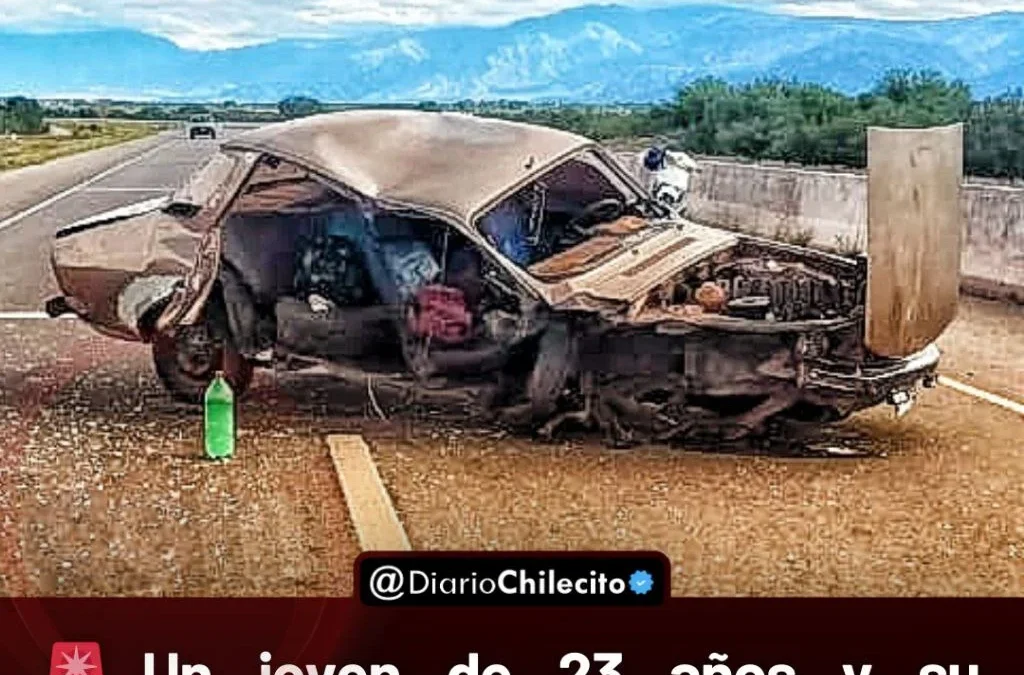 Un joven de 23 años y su acompañante sufren lesiones tras desviarse con su auto en Nonogasta, sobre Ruta 40.