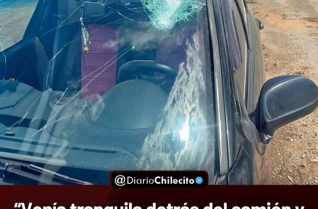 “Venía tranquila detrás del camión y de repente una piedra me pegó en el cuerpo”, relató la conductora afectada.