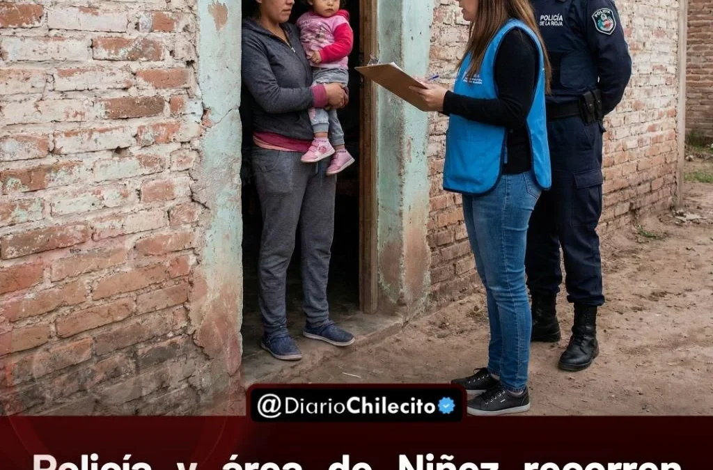 Policía y área de Niñez recorren barrios de Chilecito para verificar salud y condiciones de vida de menores.