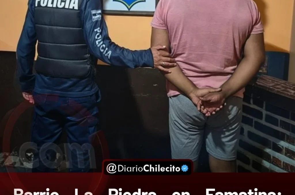Barrio La Piedra en Famatina: detienen a un hombre de 33 años por atacar a pedradas a una mujer en la vía pública.