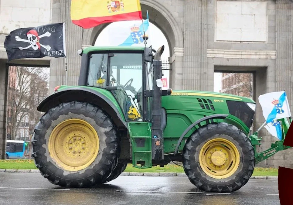 España: agricultores se manifestaron contra el acuerdo con el Mercosur, denuncian competencia desleal y perdida de soberanía alimentaria.