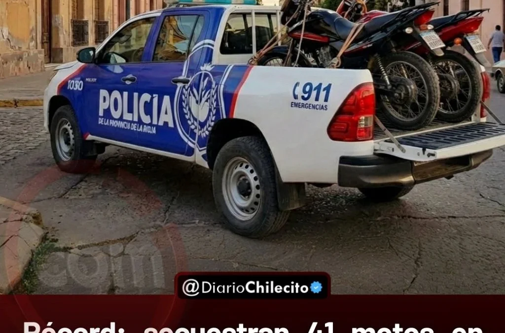 Récord: secuestran 41 motocicletas en Chilecito por falta de casco y diversas irregularidades detectadas en controles de prevención.