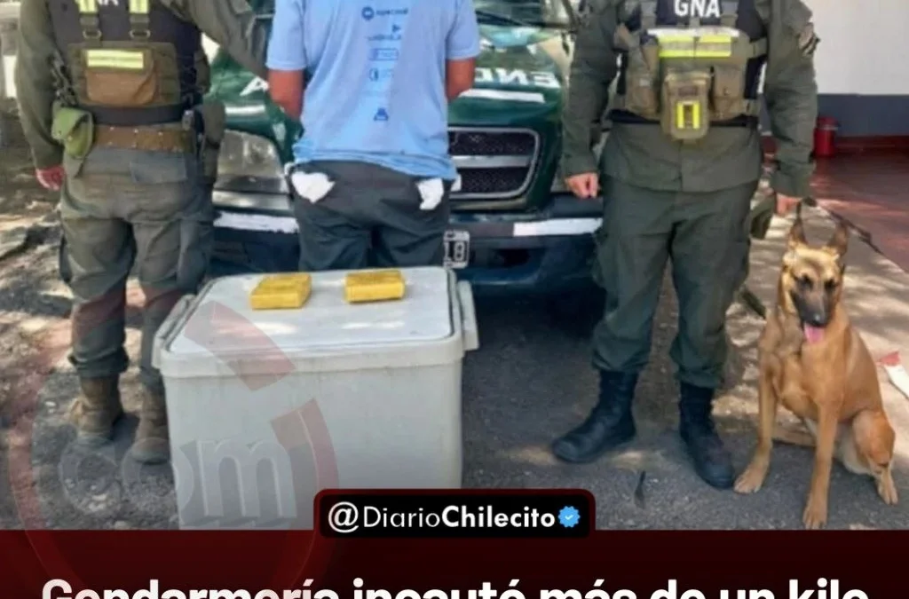 Gendarmería incautó más de un kilo de cocaína oculto en un pasajero de colectivo sobre la Ruta 38 en el puesto Talamuyuna.