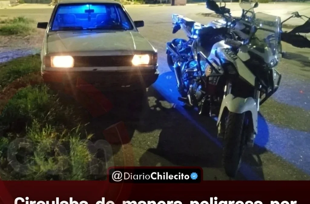 Circulaba de manera peligrosa por Avenida Perón, lo frenaron, tenía 1,16 g/l de alcohol en sangre, quedó demorado y le retiraron el vehículo.
