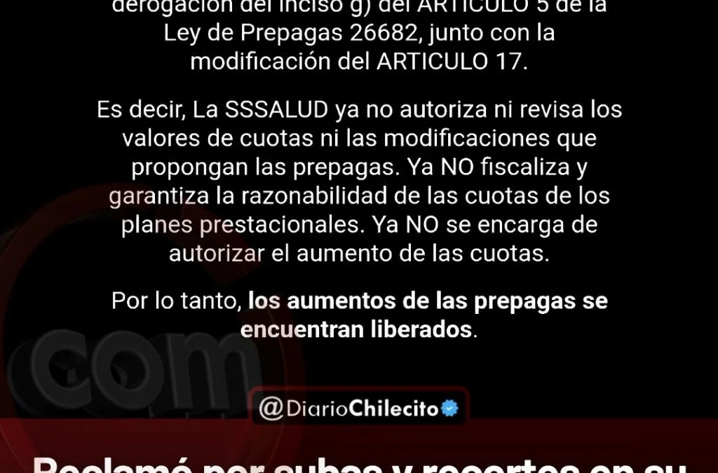 Reclamó por subas y recortes en su obra social y la respuesta oficial le confirmó que el Estado Nacional ya no controla a las prepagas.