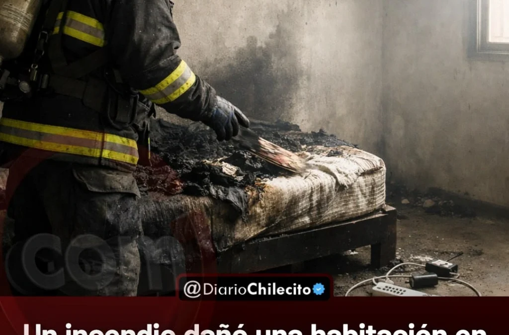 Un incendio dañó una habitación en barrio Niño de Hualco. La policía sospecha que empezó en un celular cargándose sobre la cama.