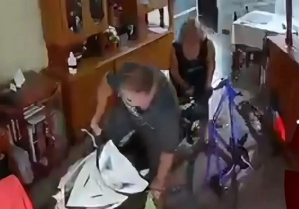 Video viral: un hombre perdió el control de su moto dentro de su casa en Mar del Plata y destruyó el living.