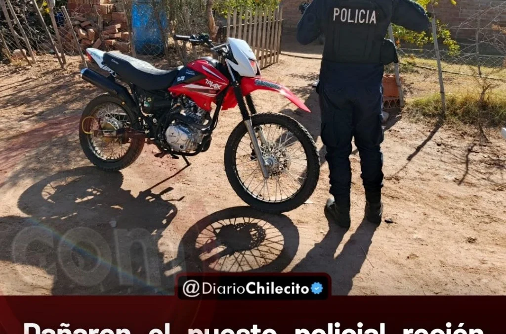 Dañaron el puesto policial recién pintado de Vichigasta: tras la denuncia, hoy secuestraron la moto que habría usado el supuesto autor.