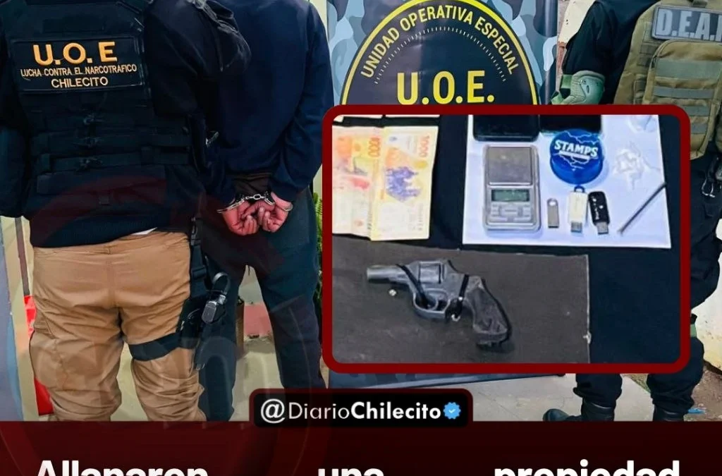 Allanaron una propiedad, detuvieron a un hombre, y le incautaron cocaína, marihuana, una balanza y un revólver.