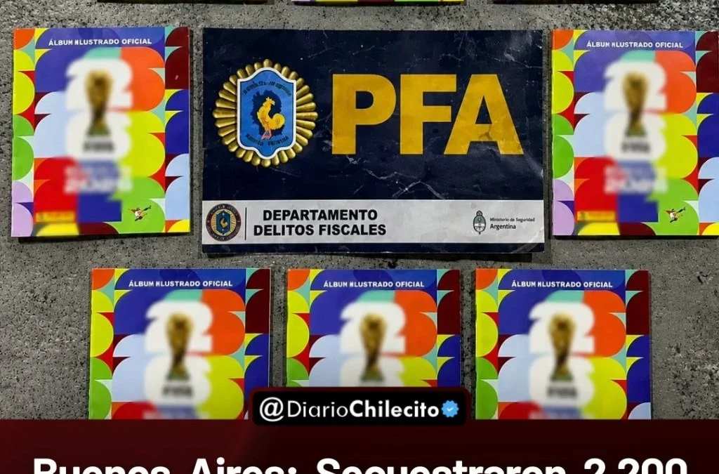 Buenos Aires:Secuestraron 2.200 álbumes oficiales del Mundial que habrían entrado de contrabando al país y dos personas quedaron detenidas.