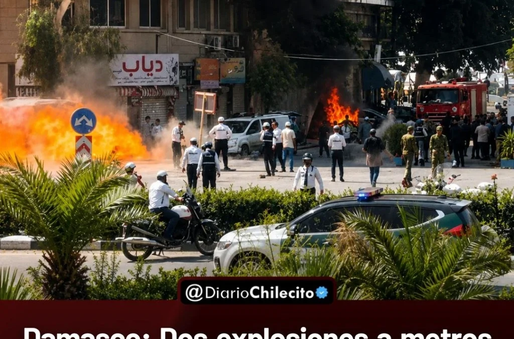 Dos explosiones sacudieron el centro de Damasco a metros del hotel donde se aloja el presidente francés Emmanuel Macron, y dejaron al menos 18 heridos.