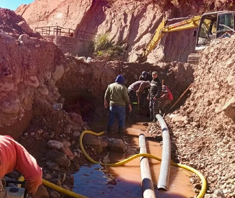 Famatina avanza con una segunda galería filtrante tras aumentar 50% el caudal y busca estabilizar el servicio de agua