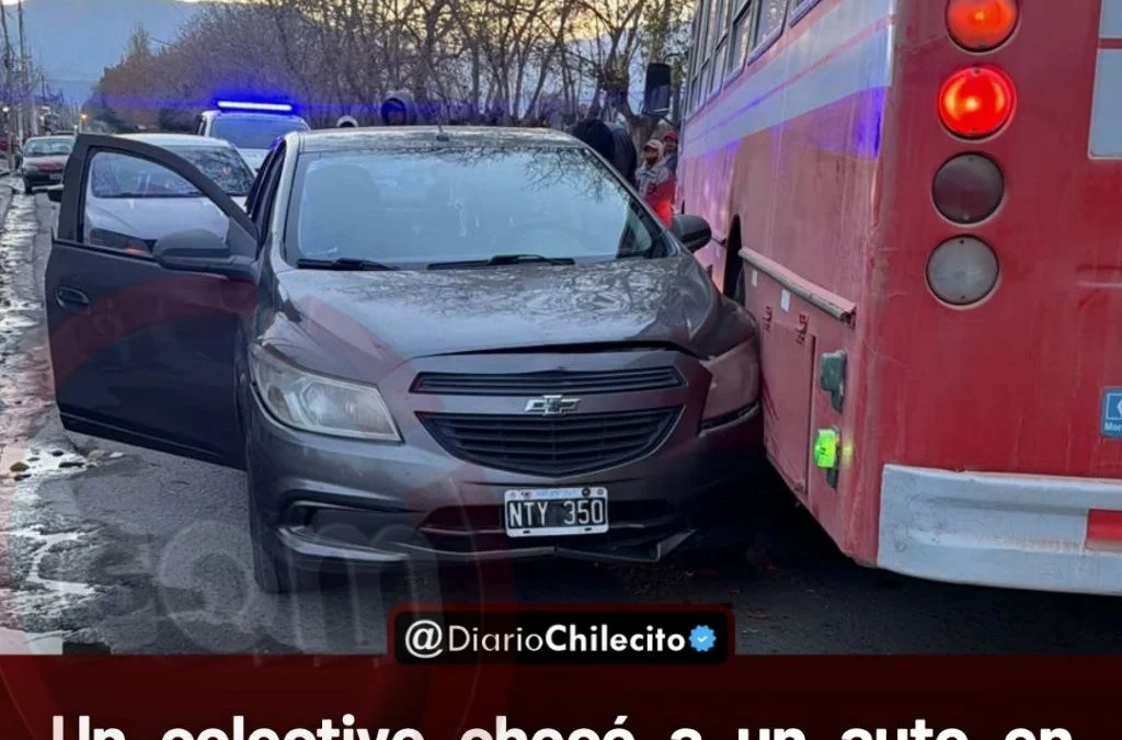Un colectivo chocó a un auto en Nonogasta y el dueño del transporte se presentó en el lugar para pagar los daños.