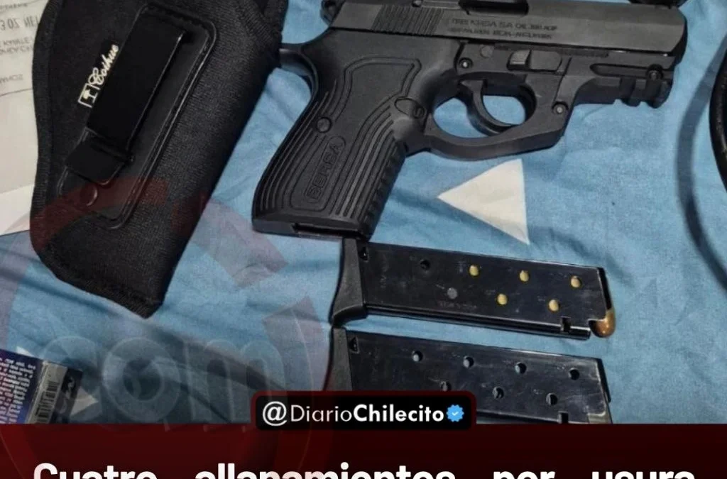 Cuatro allanamientos por usura dejaron cuatro detenidos, dos armas secuestradas y más de $30 millones incautados en la Capital.