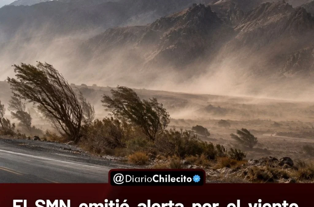 El SMN emitió alerta por el viento este lunes: En la zona de cordillera de la provincia, las ráfagas pueden ser muy fuertes.