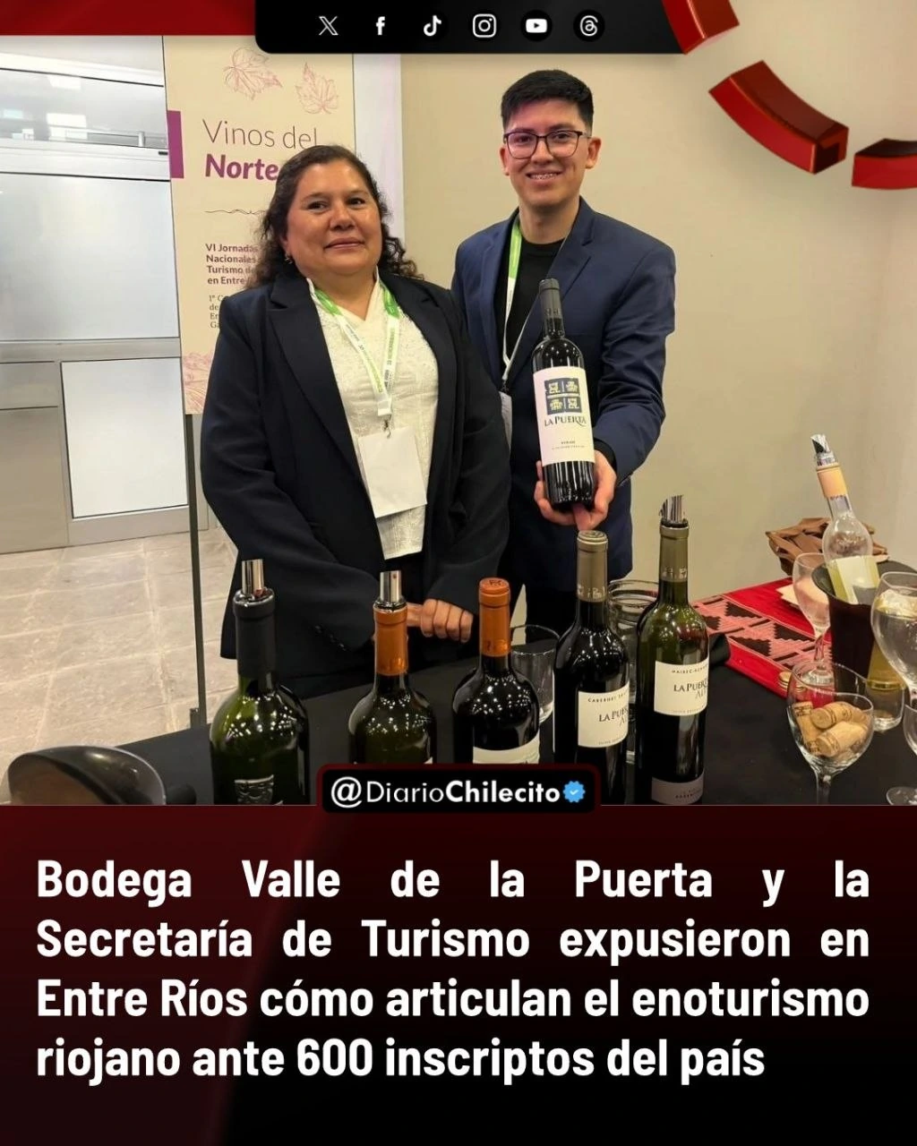 Bodega Valle de la Puerta y la Secretaría de Turismo expusieron en Entre Ríos cómo articulan el enoturismo riojano ante 600 inscriptos del país