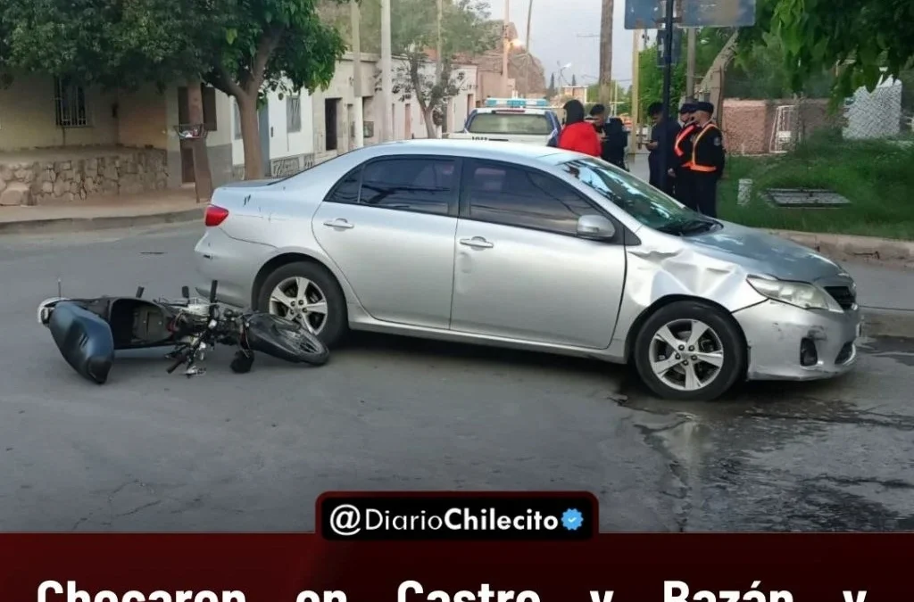 Chocaron en Castro y Bazán y Gordillo una conductora de 46 años y un motociclista de 20: él se golpeó la rodilla y recibió el alta