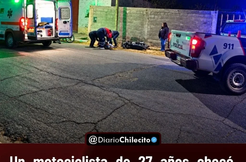 Un motociclista de 27 años choco contra una tapia en Mariano Moreno y Miguel Azcuénaga, en San Miguel, y , fue llevado al Herrera Motta